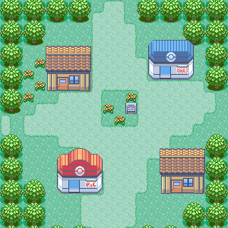 Oldale Town from the original Pokémon Emerald map tiles